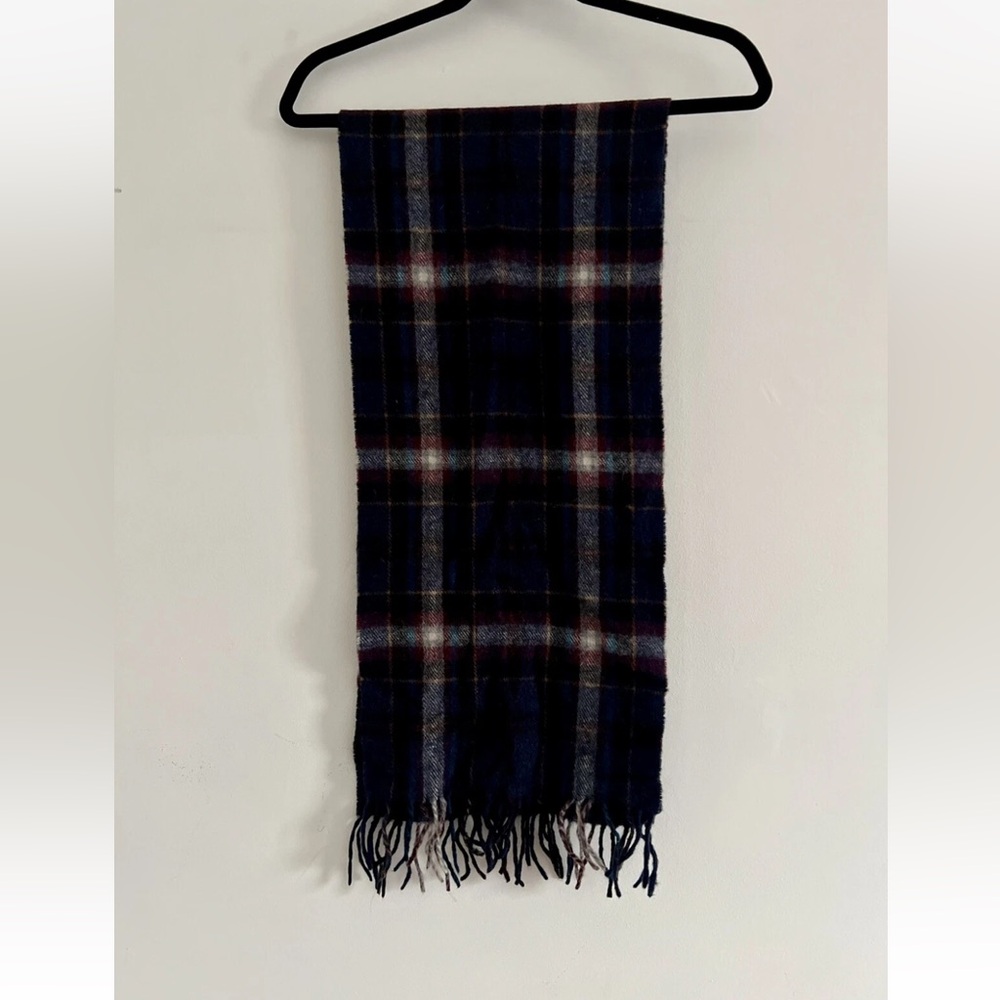 Vtg Bonwit Teller Men Pure Laine Cachemire Pure Wool Plaid Scarf Made in France